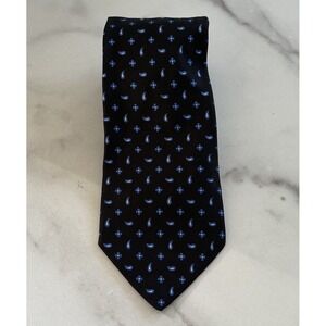 Lauren Ralph Lauren Men's Tie Blue 100% Silk Hand Finished 57.5" x 3.75"